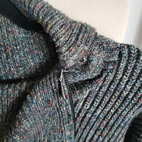Leo & Nicole Greenish Gray Multi-Color Tweed Sweater (Size XL) - Picture 5 of 15